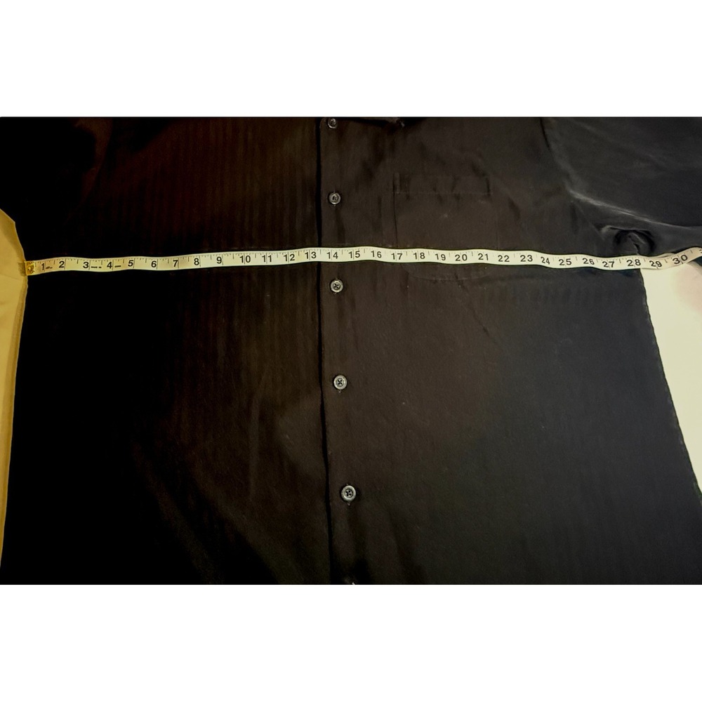 Dragonfly Clothing Company Mens Black Striped Short Sleeve Button Up Shirt XL - Picture 2 of 6
